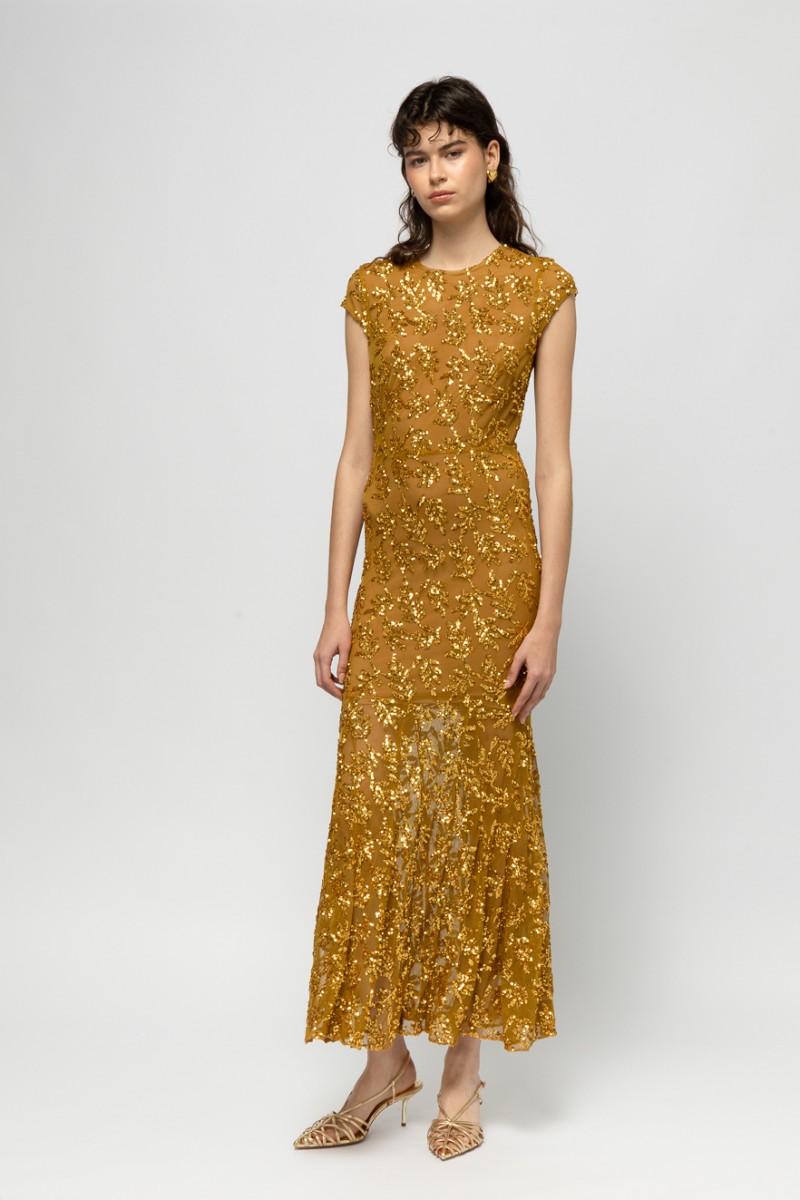 AZURA GOLDEN SEQUIN DRESS