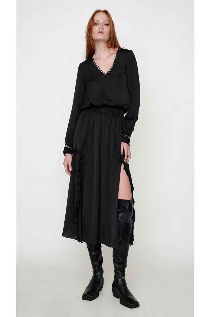 Μαύρο Μάξι Φόρεμα LEILANI