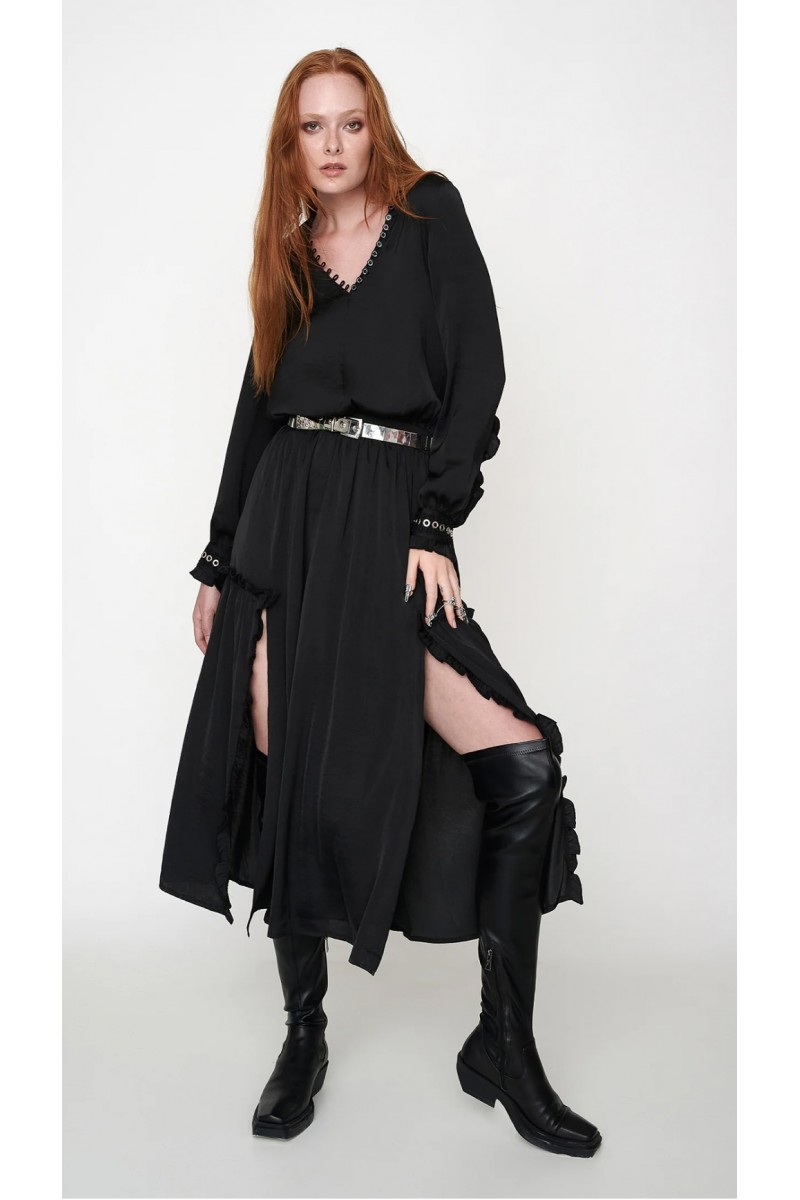 Μαύρο Μάξι Φόρεμα LEILANI