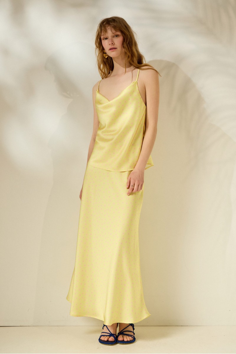 DAPHNE’ ΣΑΤΕΝ ΦΟΥΣΤΑ (PASTEL YELLOW/POLKA DOT)
