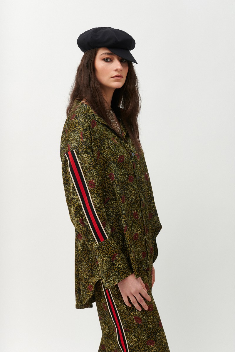 Πράσινο Λαδί Oversized Πουκάμισο NOVA